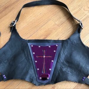 Cyber Goth Top & Jeweled Collar EL-Wire Blacklight